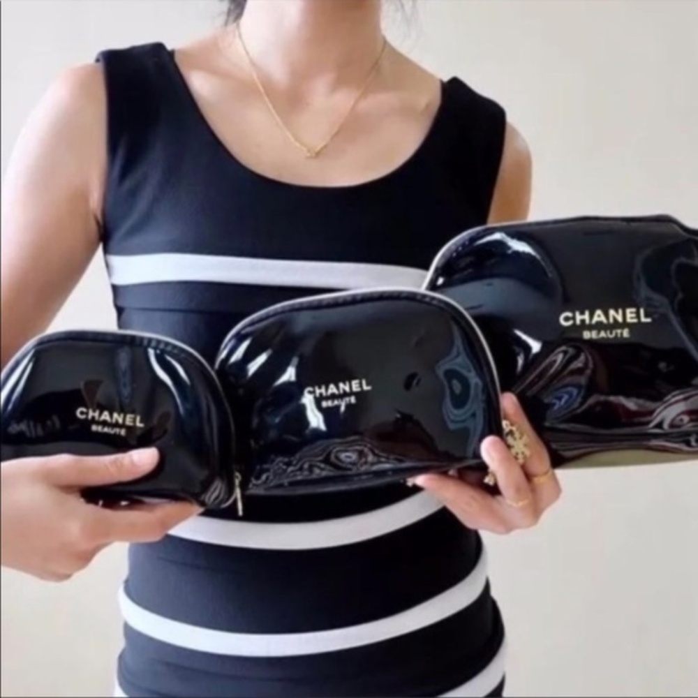 Chanel Beaute- 3 Pack Cosmetic Bags + Tote bag